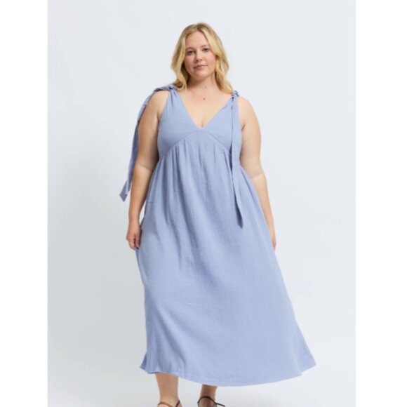 Apéro Mallorca Babydoll Nursing Midi Dress - Violet Blue - Picture 2 of 7
